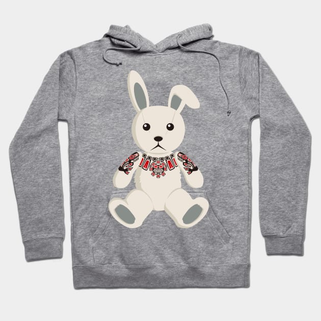 Haida tattooed bunny rabbit Hoodie by TurkeysDesign